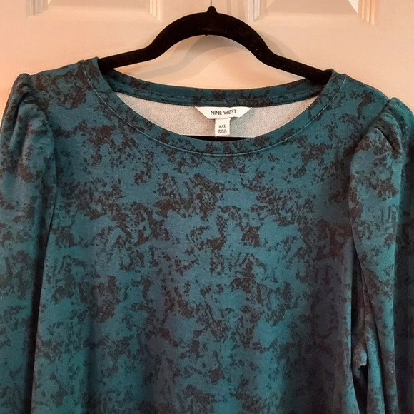 Nine West Puff Long Sleeve Dress Black and Green Snake Print in Size XXL - Picture 5 of 10